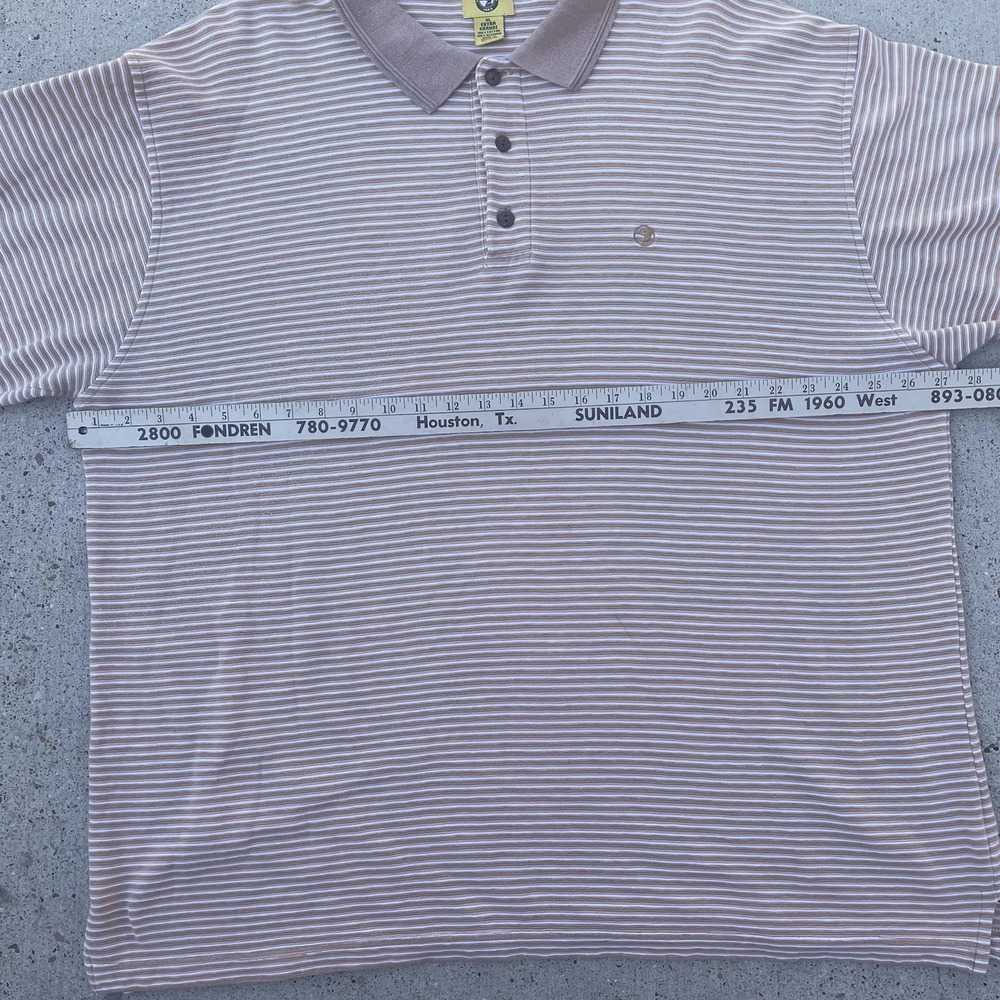 Retro Red Head Polo Shirt XL GRANDE Big & Tall Burnt Orange Striped Shirt NWOT